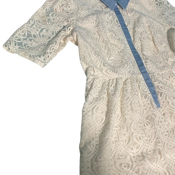 I 🤍 RONSON White Lace Dress S 16 - Picture 4 of 6